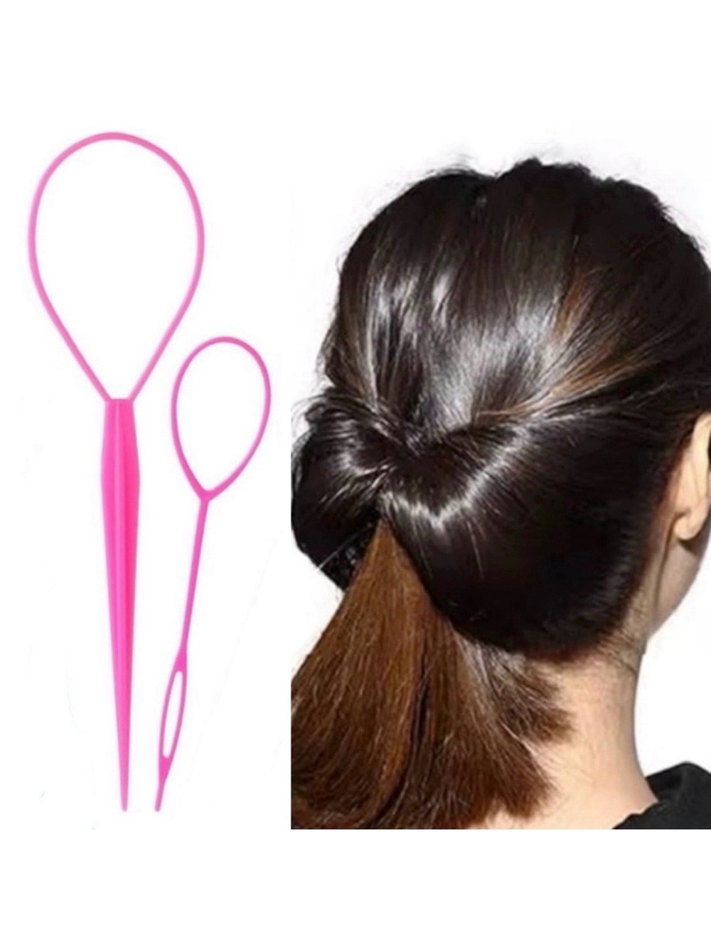 💞 New Set of 2 Pink Topsy Tail Style Hair Styling Loop Tools